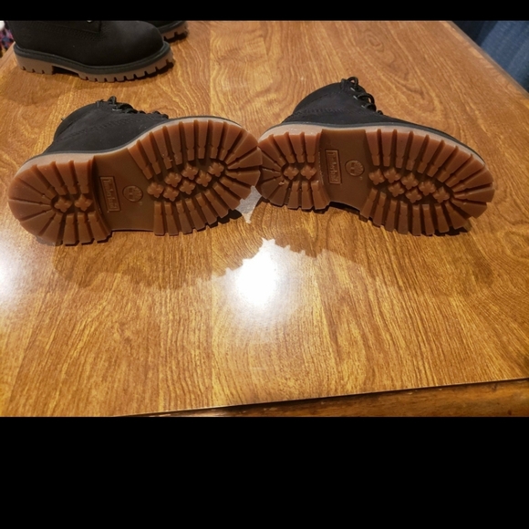 NEW TIMBERLAND 6" WATERPROOF TODDLER BLACK BOOTS SZ 7 - Picture 5 of 6